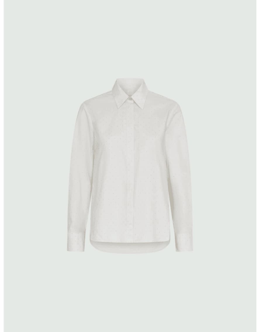 Marella Marella Orense Diamante Long Sleeve Cotton Shirt Size: 14, Col: Wool W
