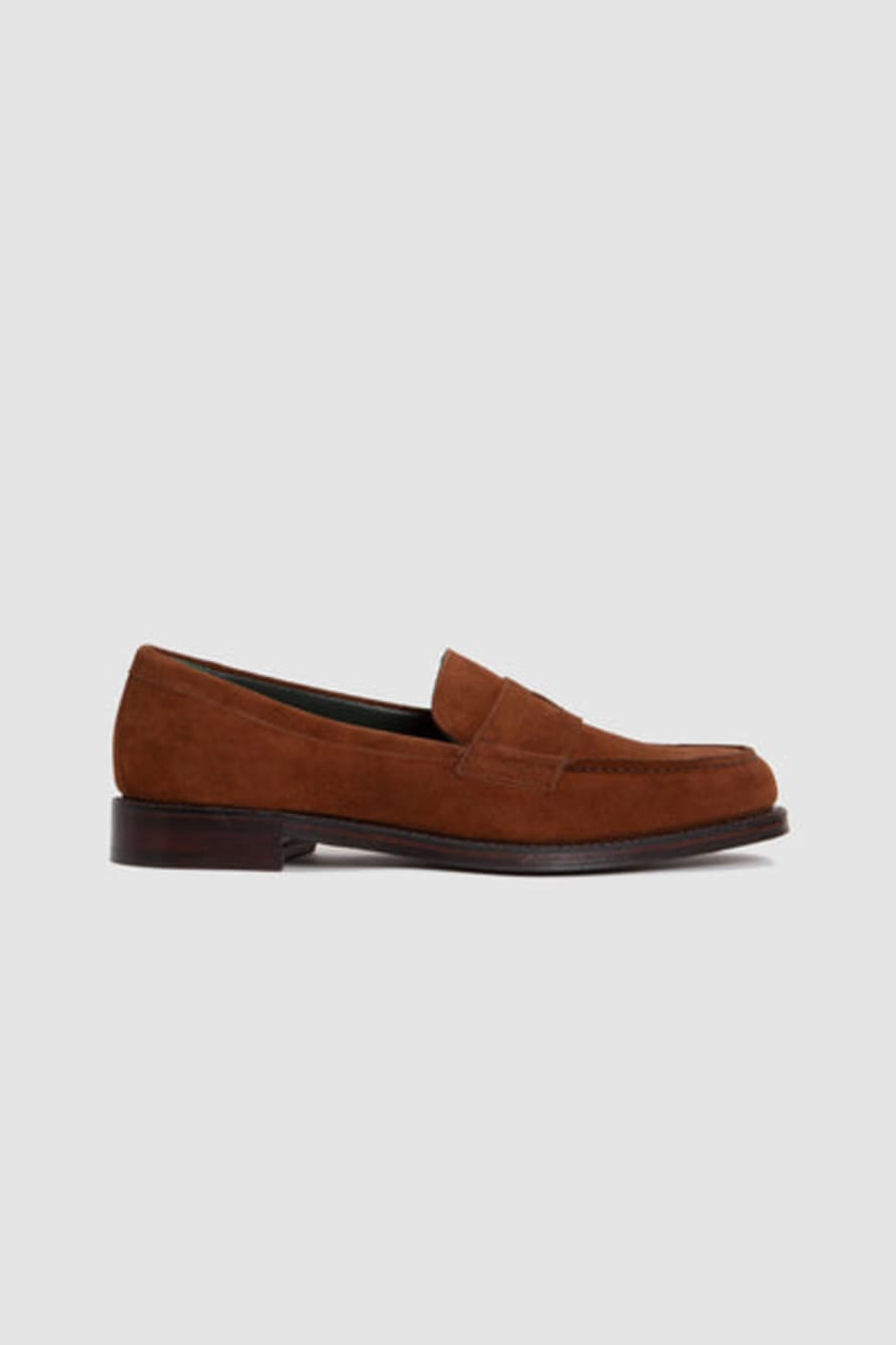 Drake's Charles Goodyear Welted Penny Loafer Snuff Suede