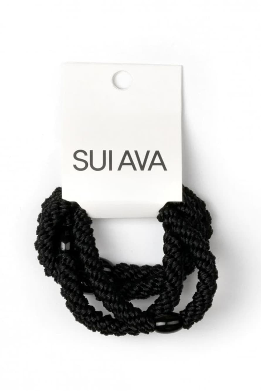 Sui Ava 4-pack Basic Essentials Elastics In Black Beauty