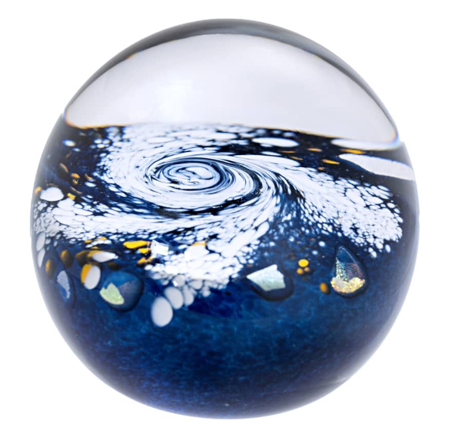 Caithness Glass Abstract Milky Way Glass Paperweight