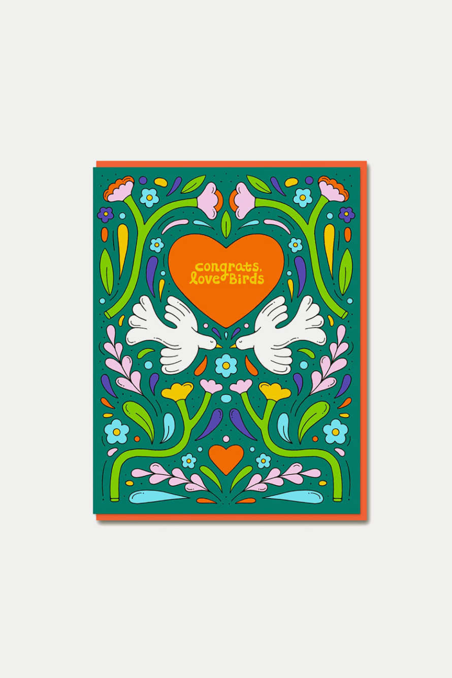 1973 Congrats Love Birds Card