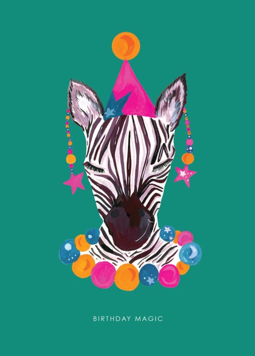 Hutch Cassidy Zebra Magic Birthday Card