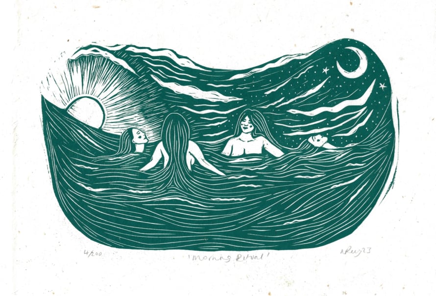 Prints by the Bay Morning Ritual Limited Edition Lino Print