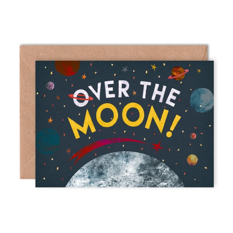 Emily Nash Illustration Over The Moon Greeting Card