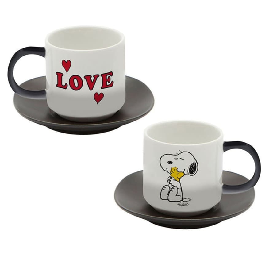 Magpie | Peanuts Espresso Mugs Set Of 2 | Love