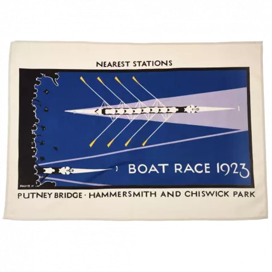 Lark London Cotton Tea Towel - Tfl Vintage Poster "Boat Race"