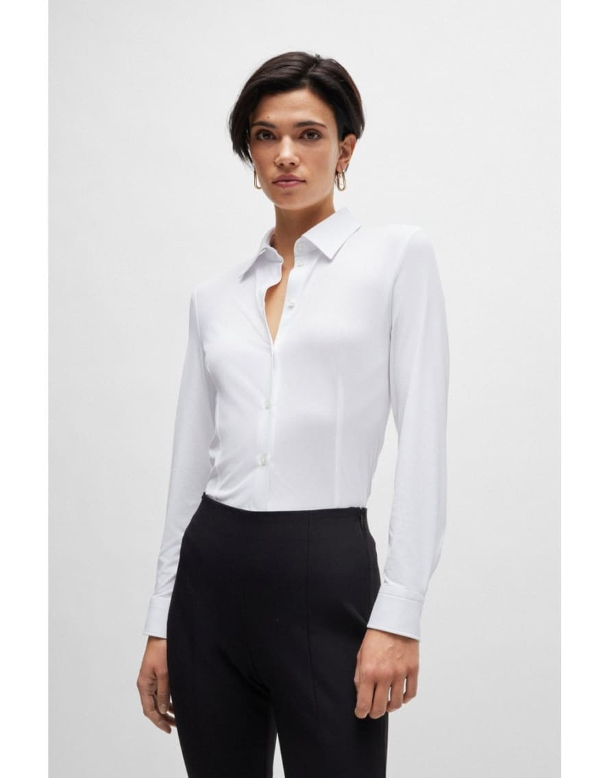 Boss Boss Boanna Stretch Fitted Shirt Size: 12, Col: White