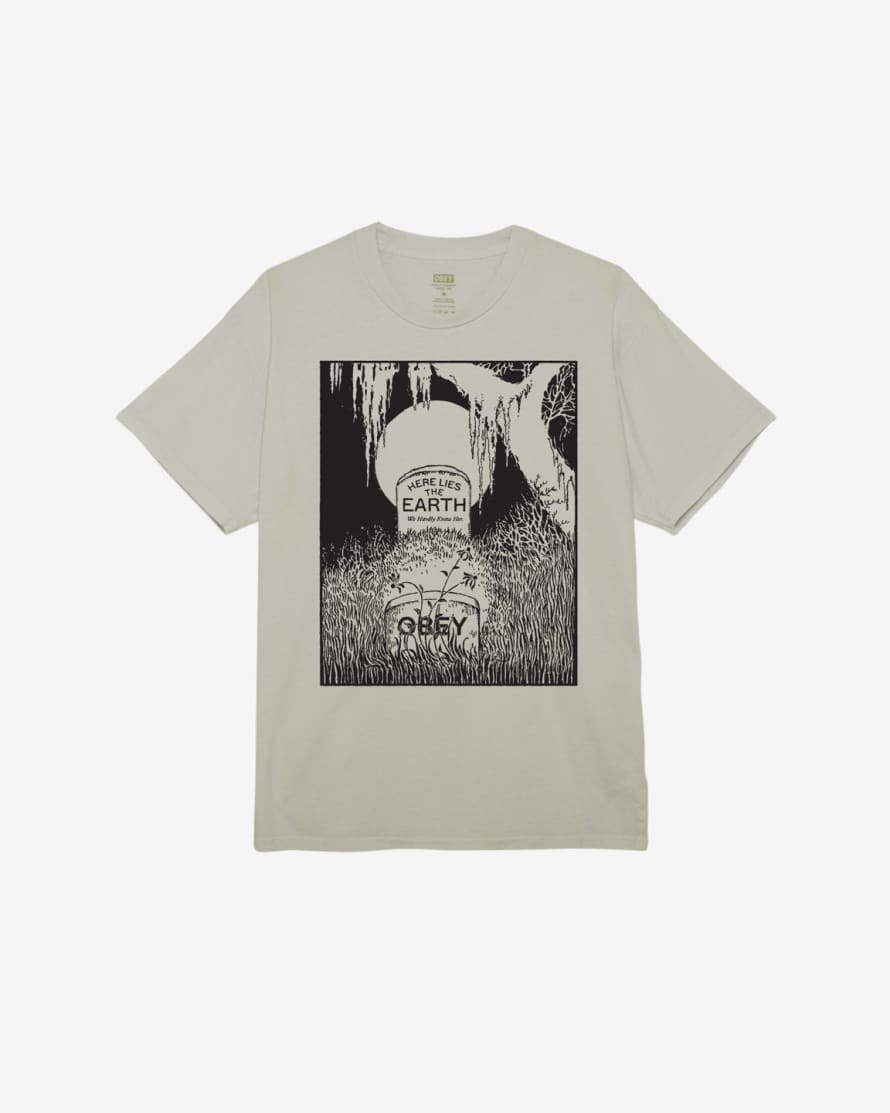 OBEY Here Lies the Earth T-Shirt - Pigment Silver