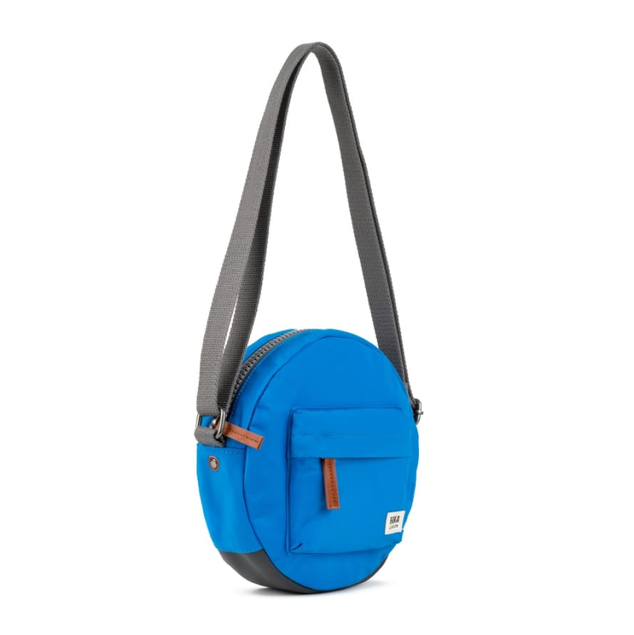 ROKA Cross Body Shoulder Bag Paddington B Recycled Repurposed Sustainable Nylon In Neon Blue