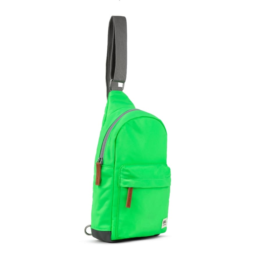 ROKA Cross Body Shoulder Scooter Bag Willesden B Large Recycled Repurposed Sustainable Nylon In Shamrock