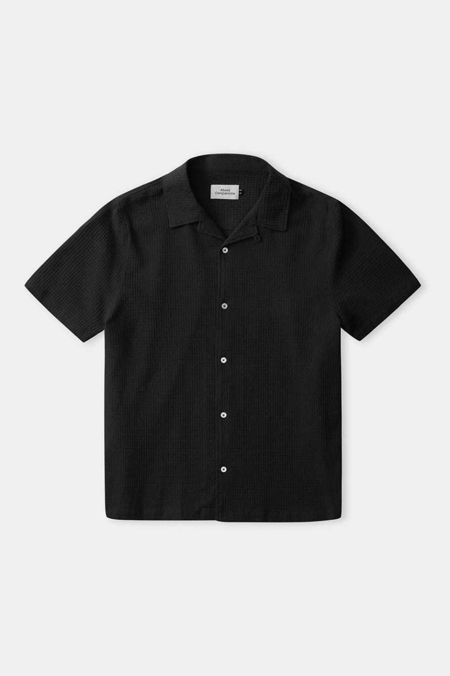 About Companions Eco Crepe Black Kuno Shirt