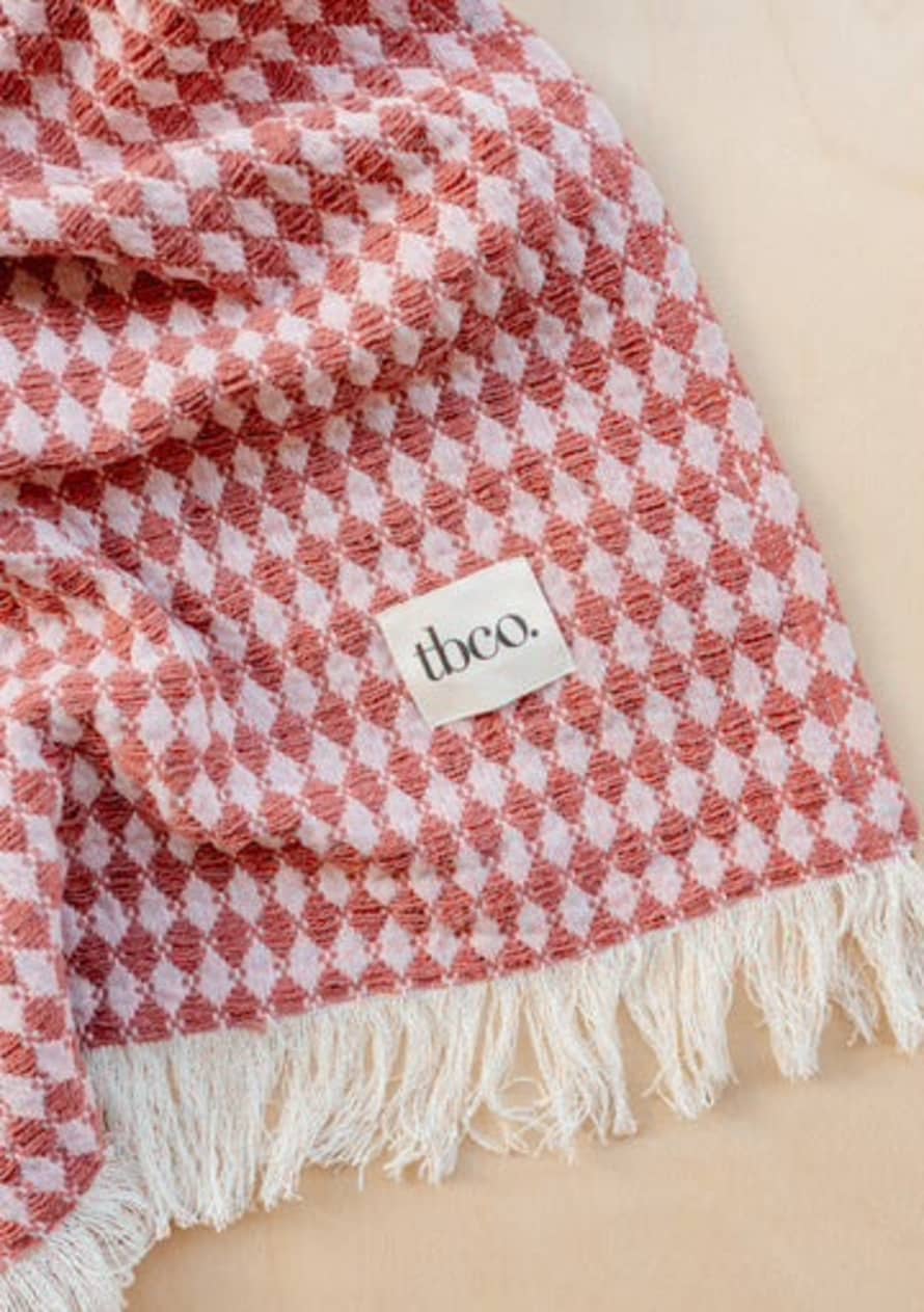 The Tartan Blanket Co. Cotton Throw - Pink Argyle