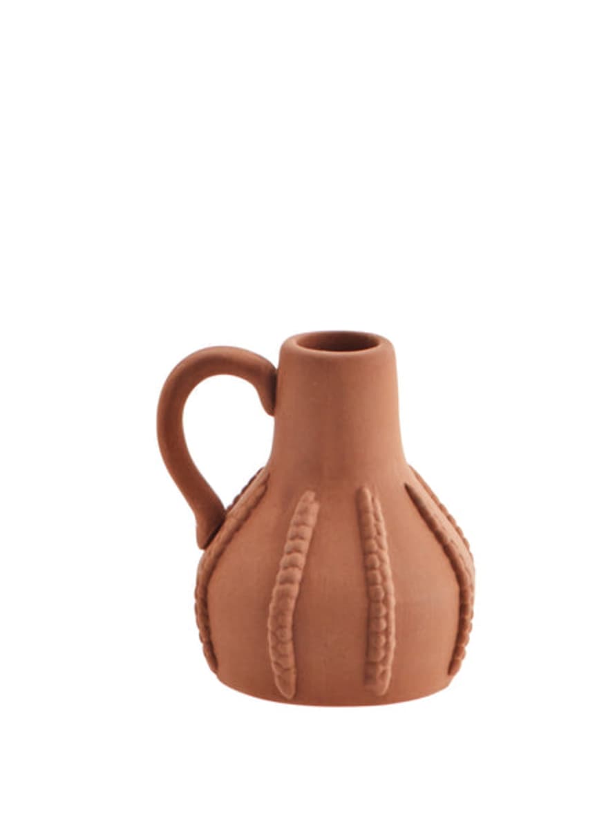 Madam Stoltz Terracotta Candle Holder with Handle