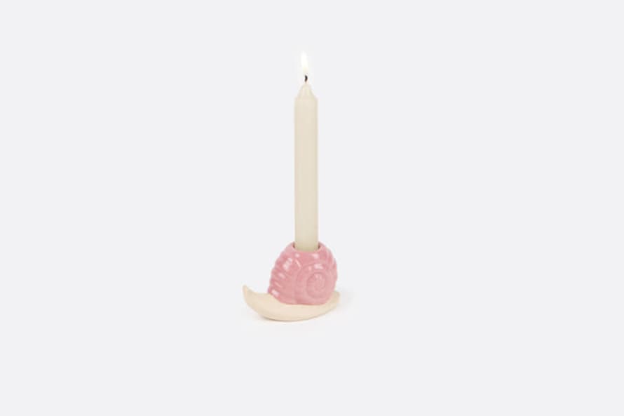DOIY Design Pink Woodland Snail Candle Holder