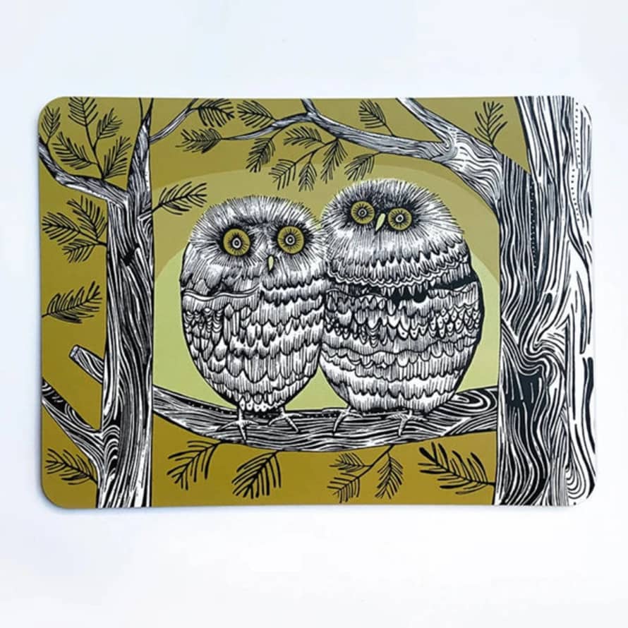 Lush Designs Table Mat - Baby Owl - Large - Green