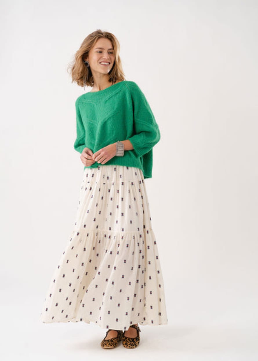 Lollys Laundry Sunsetll Maxi Skirt - Creme