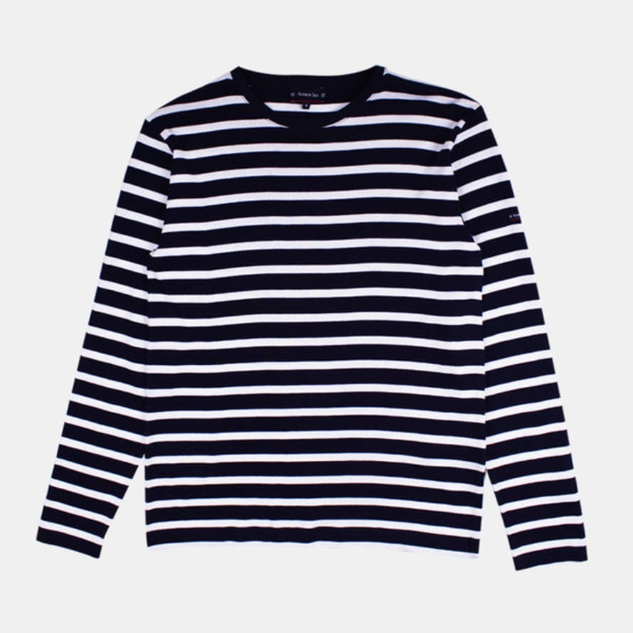 Armor Lux Breton Stripe Shirt - Navy Blue/white