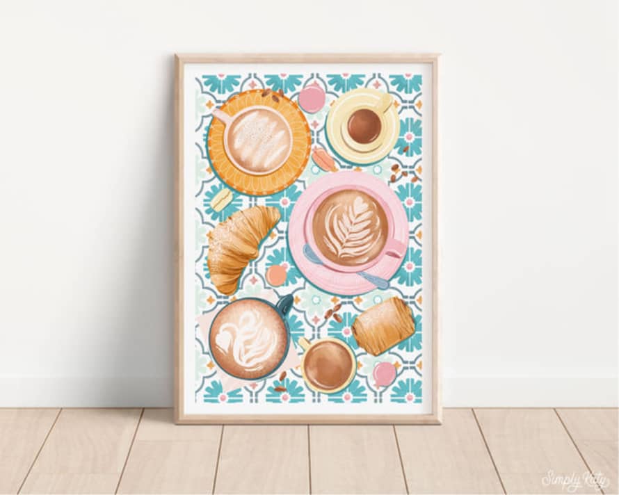 Simply Katy A3 Coffee & Pastries Print