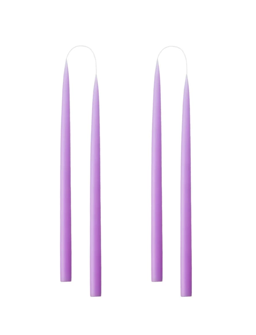 Kunstindustrien Set of 4 Dipped Candles, 35cm, Pastel Purple