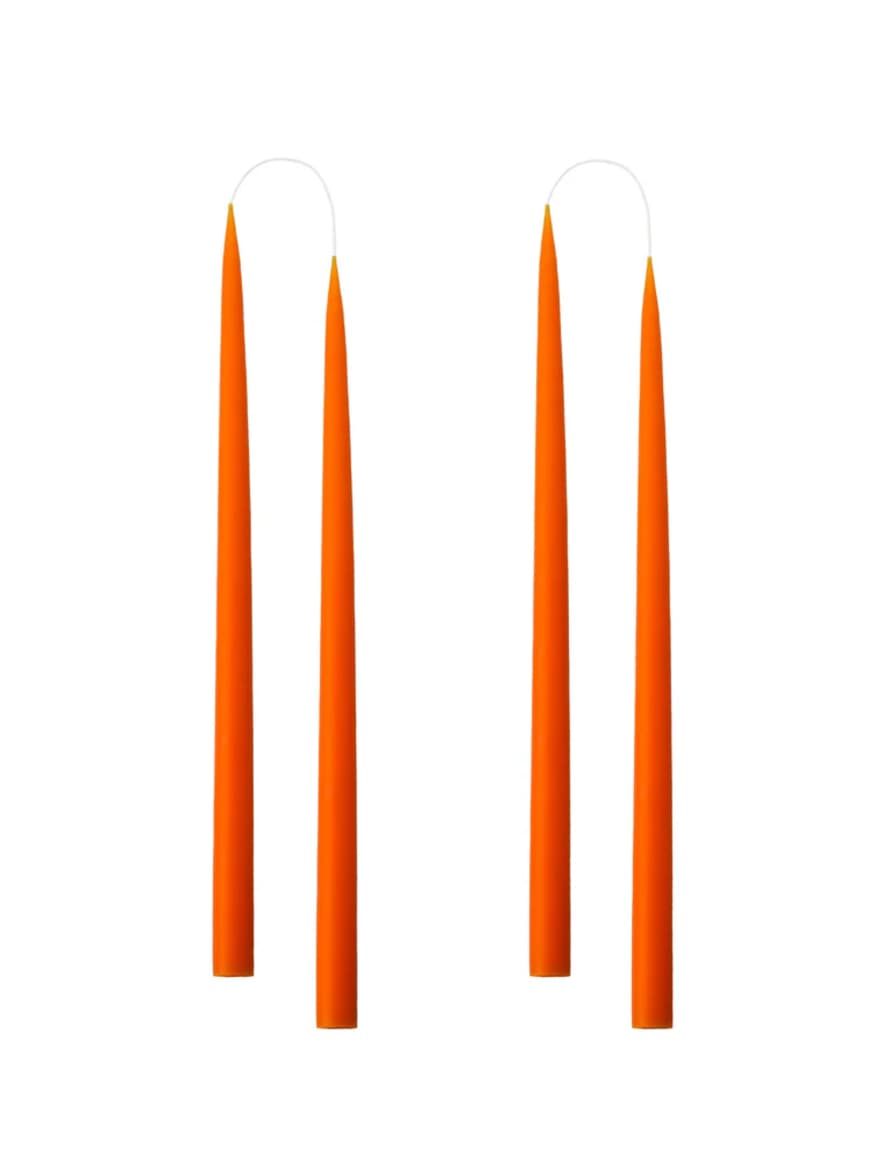 Kunstindustrien Set of 4 Dipped Candles, 35cm, Orange