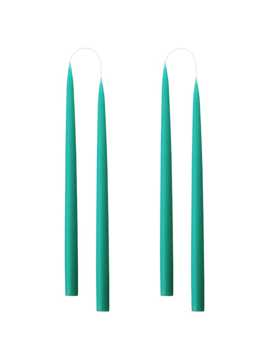 Kunstindustrien Set of 4 Dipped Candles, 35cm, Turquoise