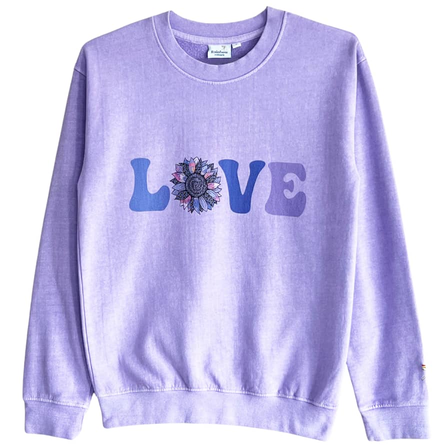 Rainbow Colours London Groovy Love Sweatshirt Lilac