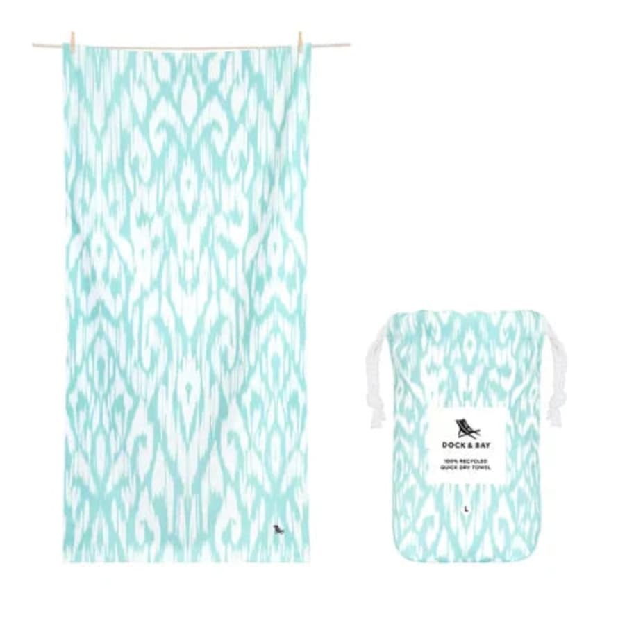 Dock & Bay UK Quick Dry Towels - Seasonal Prints - Extra Large (200x90cm) Soft Seafoam