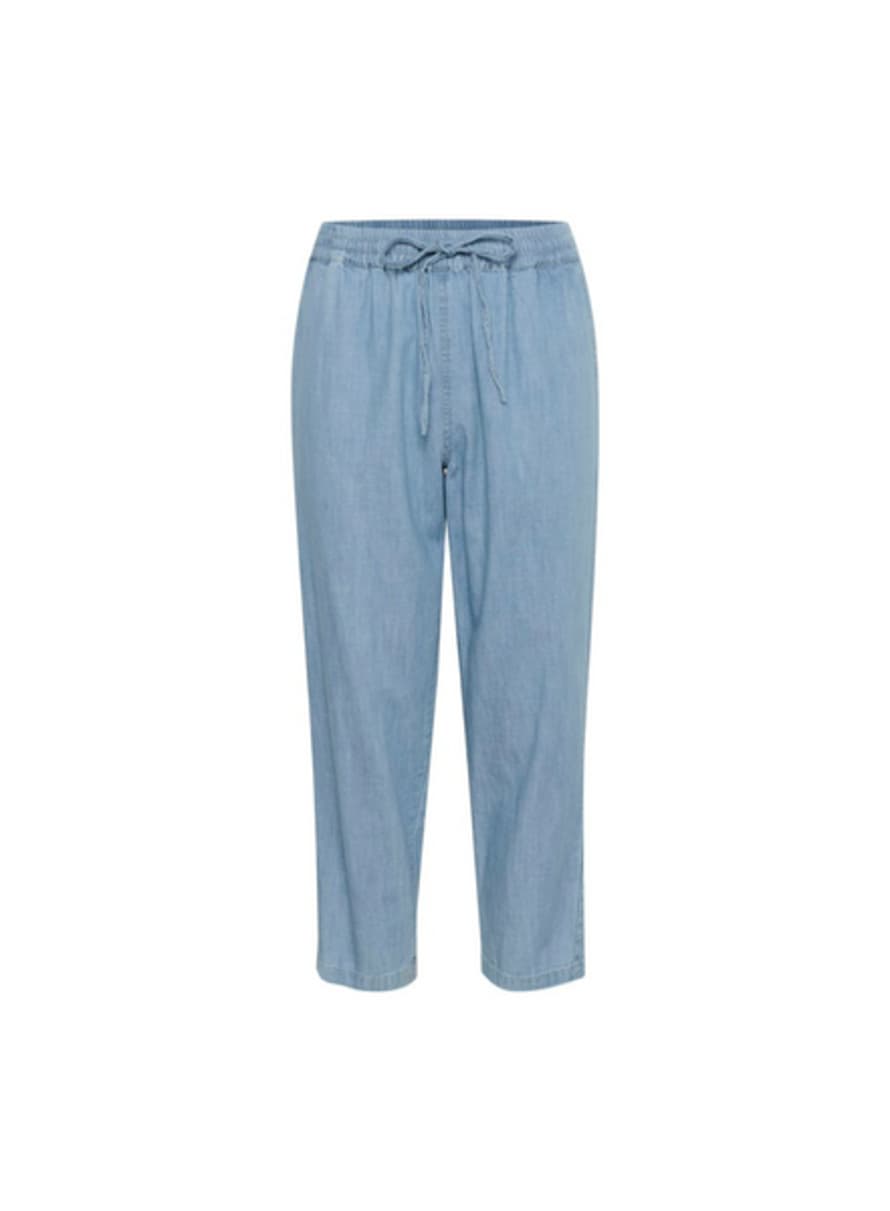 KAFFE Louise Cropped Pants In Medium Blue From