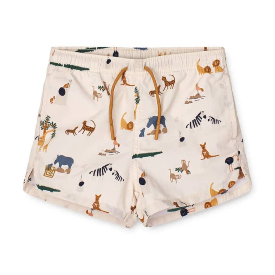 Liewood : Aiden Printed Board Shorts - All Together / Sandy