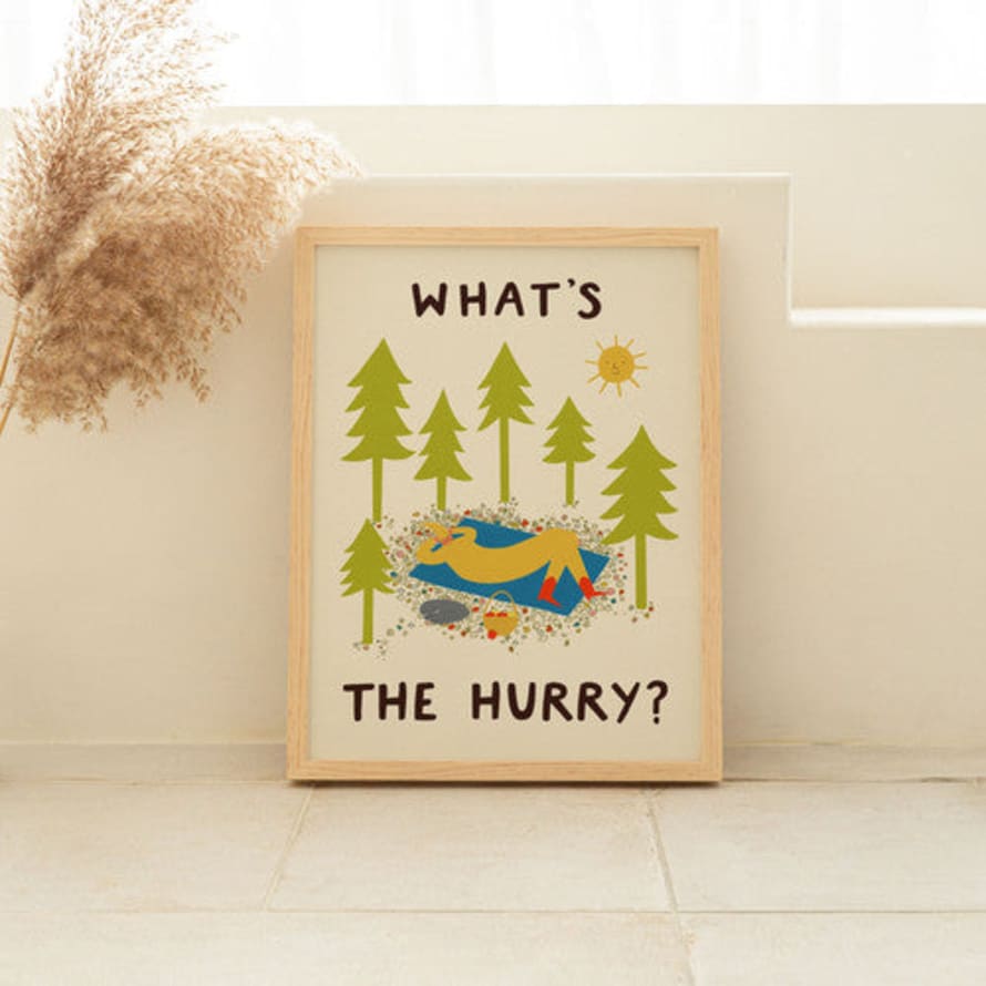 Little Black Cat Illustrated Little Black Cat: What’s The Hurry - A4 Print