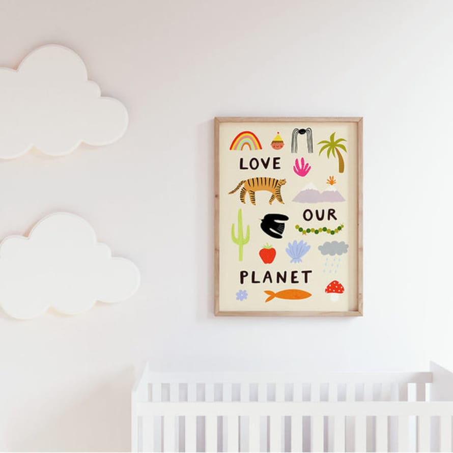 Little Black Cat Illustrated Little Black Cat: Love Our Planet - A3 Print