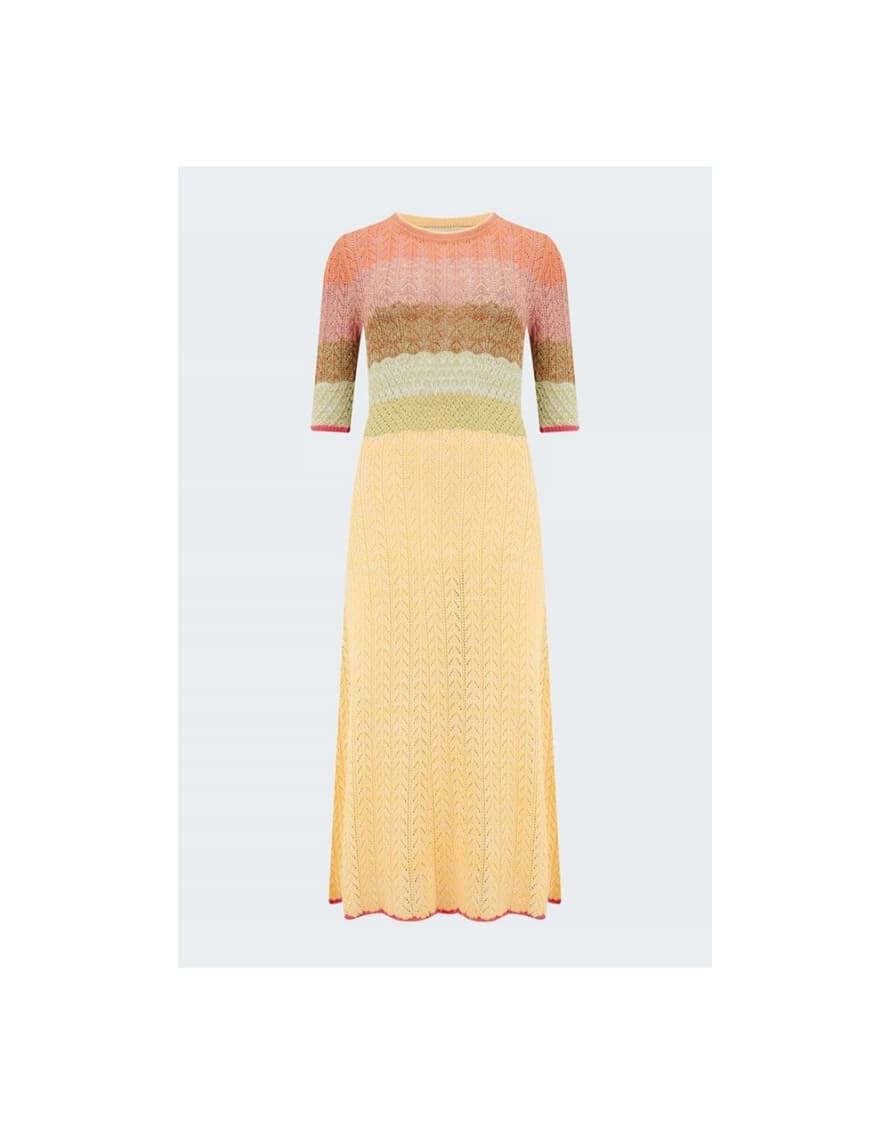 Vanessa Bruno Coronille Crochet Contrast Hem Midi Dress