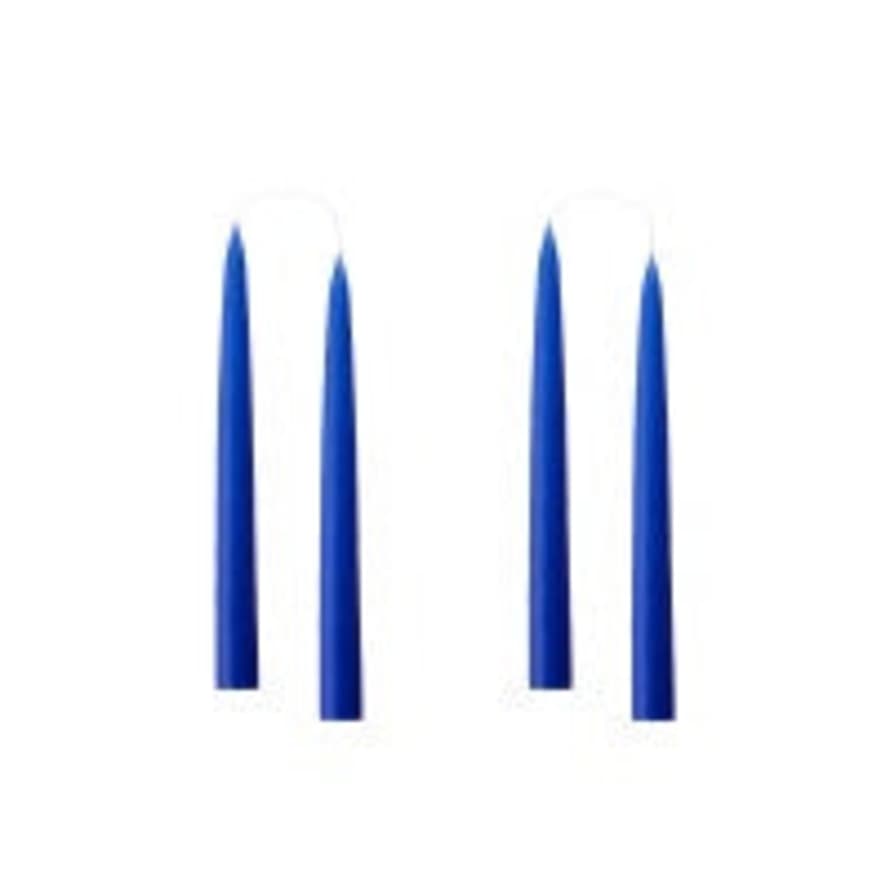 Kunstindustrien Pair Of Cobalt Blue Hand Dipped Taper Candle/short