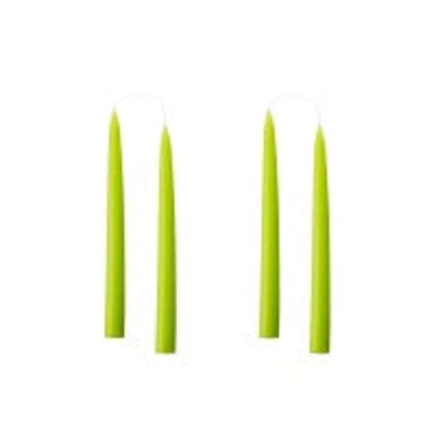 Kunstindustrien Pair Of Lime Hand Dipped Taper Candles/short