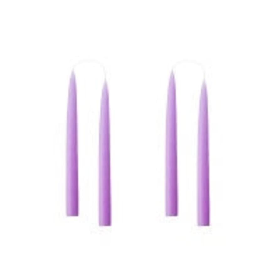 Kunstindustrien Pair Of Pastel Purple Hand Dipped Taper Candles/short