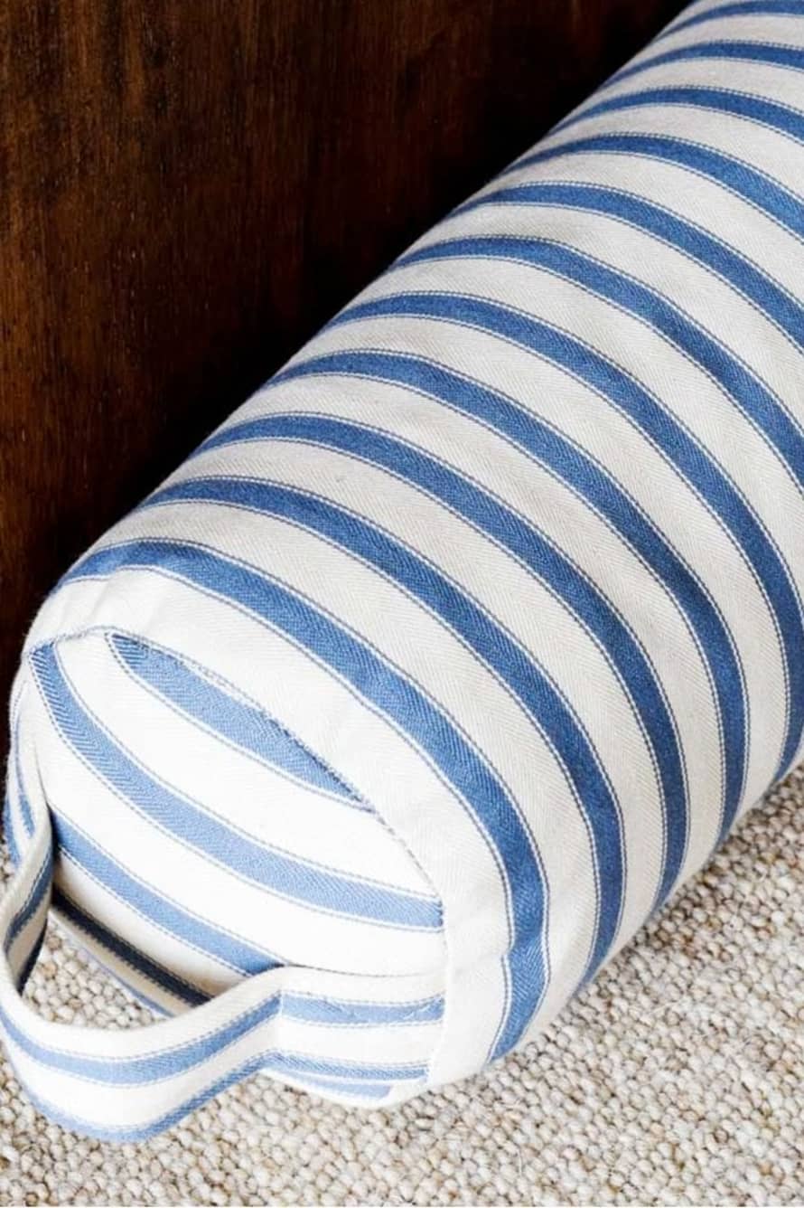 Ian Mankin Ticking Stripe Draught Excluder In Airforce