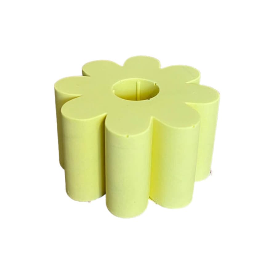 Mila Noire Yellow Flower Candle Holder