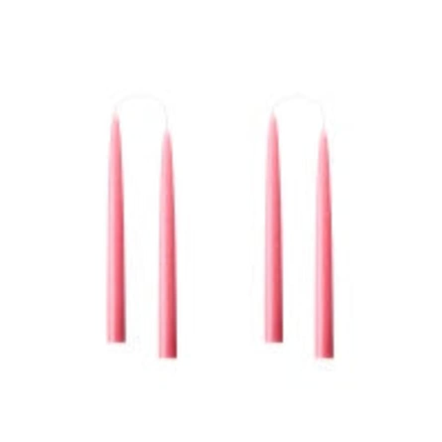 Kunstindustrien Pair Of Pastel Rose Hand Dipped Taper Candles/short