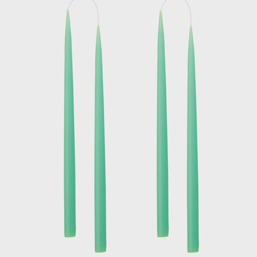 Kunstindustrien Pair Of Mint Hand Dipped Taper Candle / Long