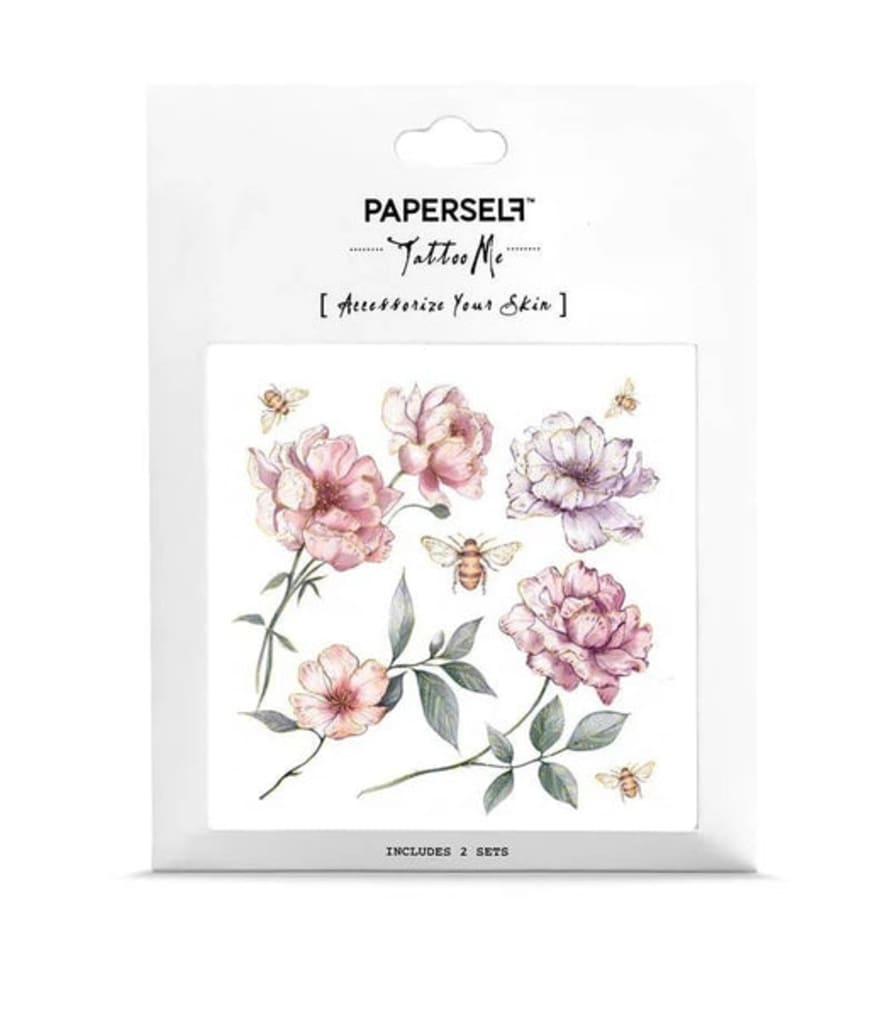 Paperself  Temporary Tattoo Stickers Bees Garden