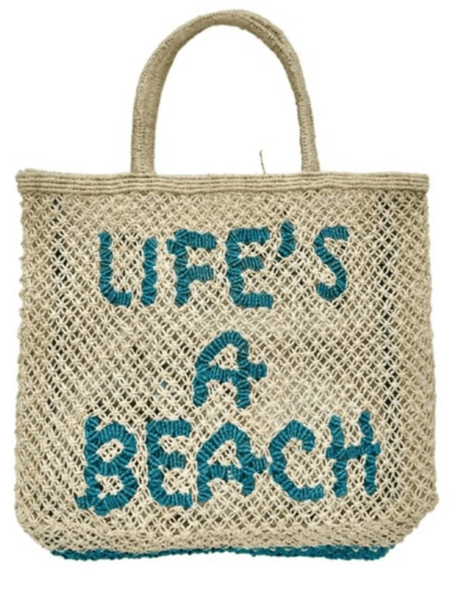The Jacksons London Life's A Beach Large Natural Jute Bag