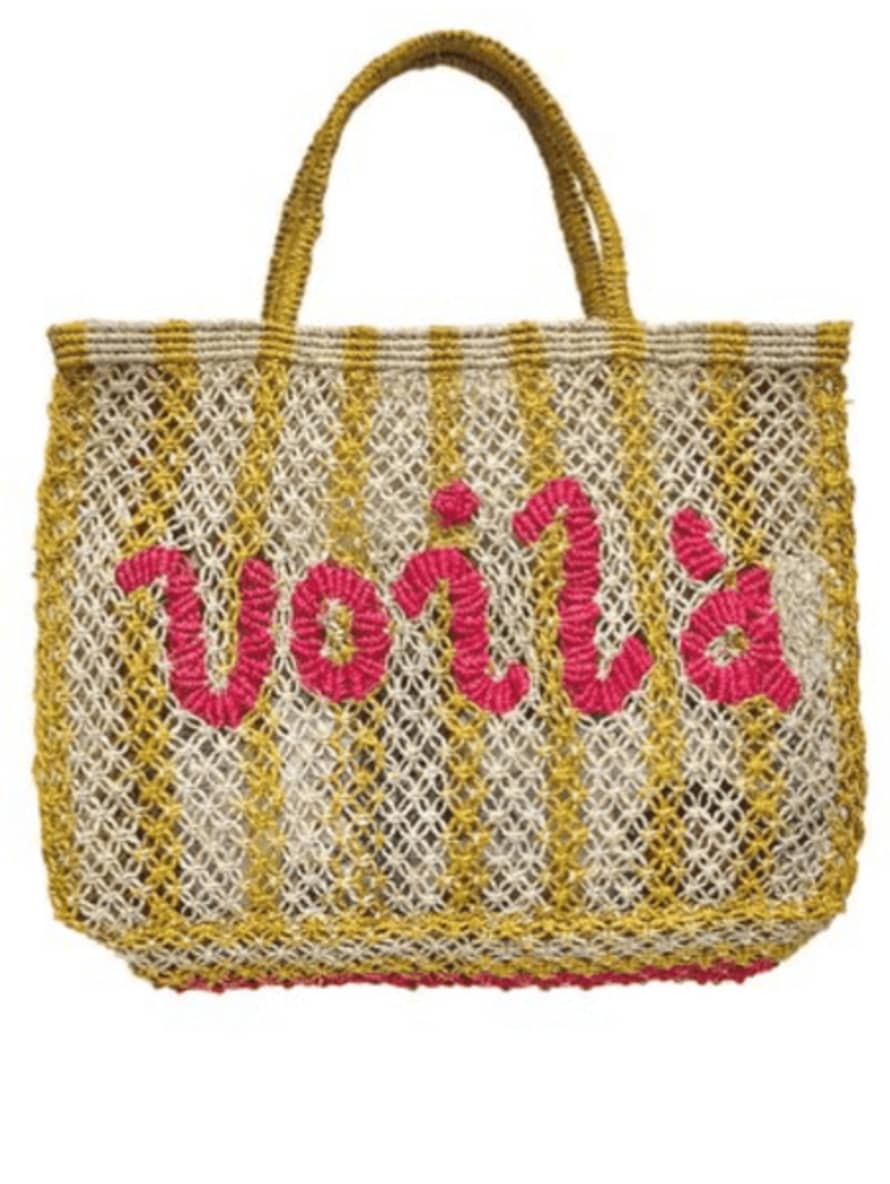 The Jacksons London Voila With Yellow Stripes Jute Bag