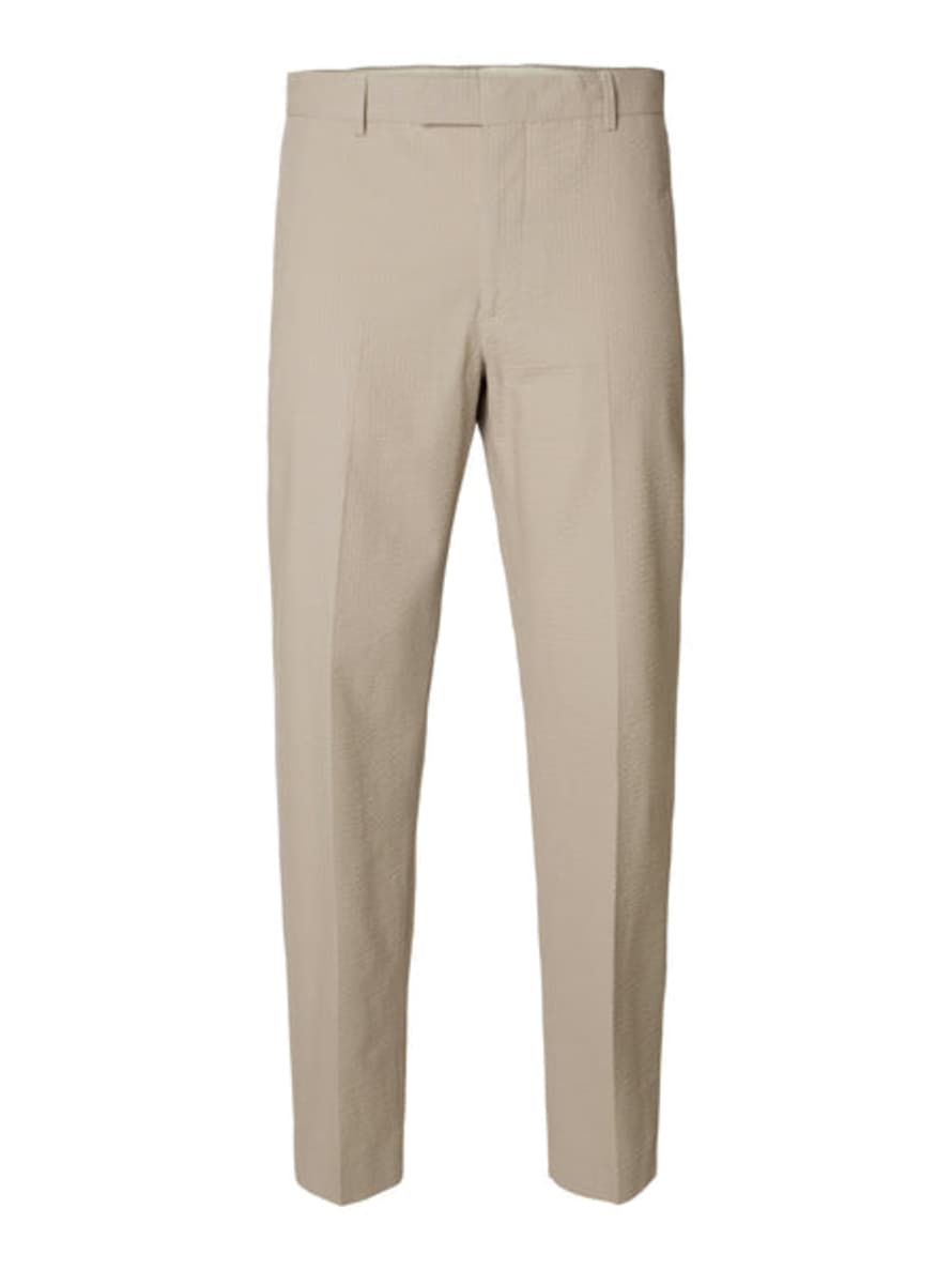 Selected Homme Slhreg-smith Seersucker Pure Cashmere Trousers