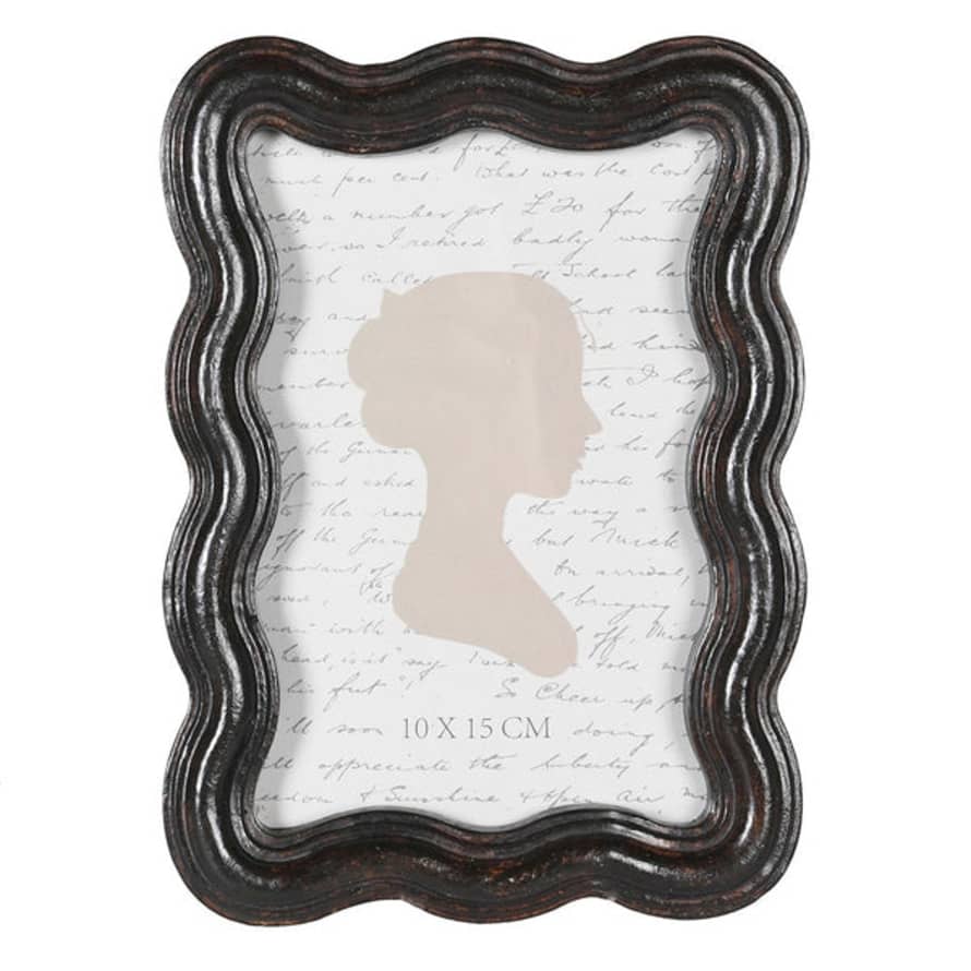 livs Wavy Photo Frame - Aged Brown Black, 4x6"