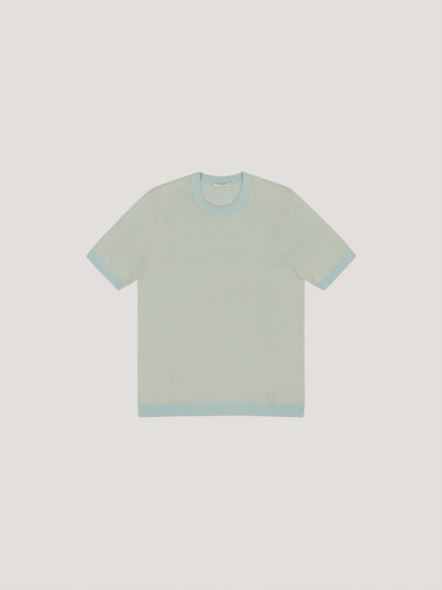 Circolo 1901 Fancy Knit 2-Tone T-Shirt In Dark Bluna Blue CN4417