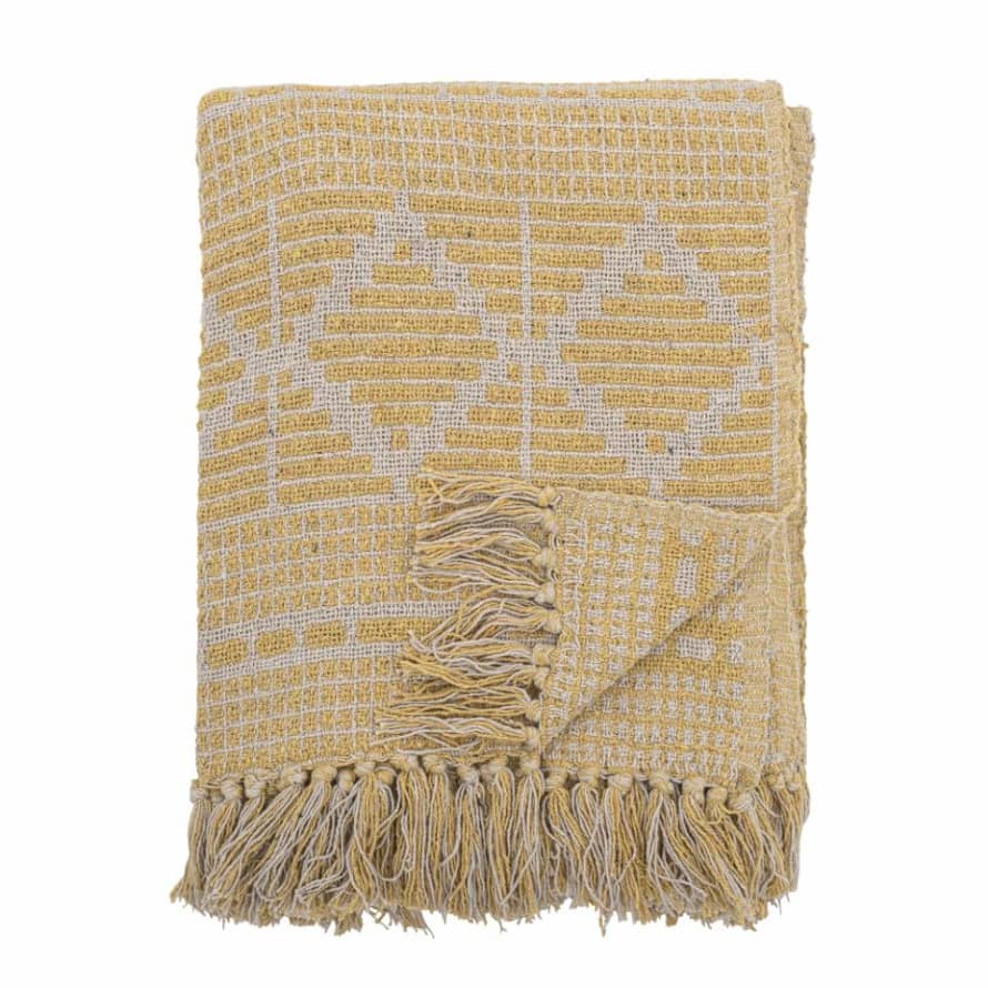 Bloomingville Throw Recycled Cotton - Gutte Yellow