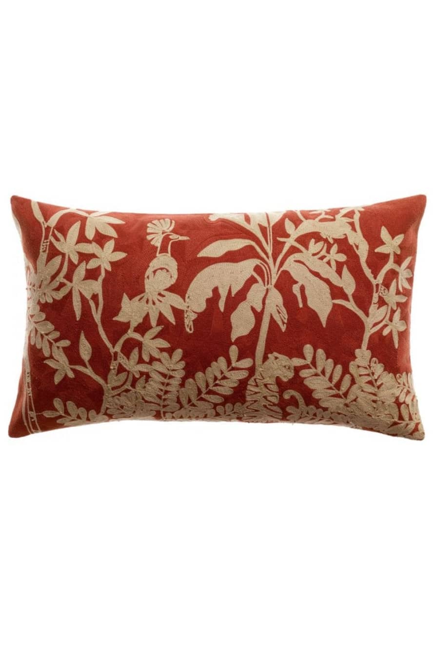 Vivaraise Raki Embroidered Cushion In Rooibos