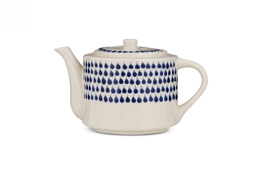 Nkuku Indigo Drop Ceramic Teapot