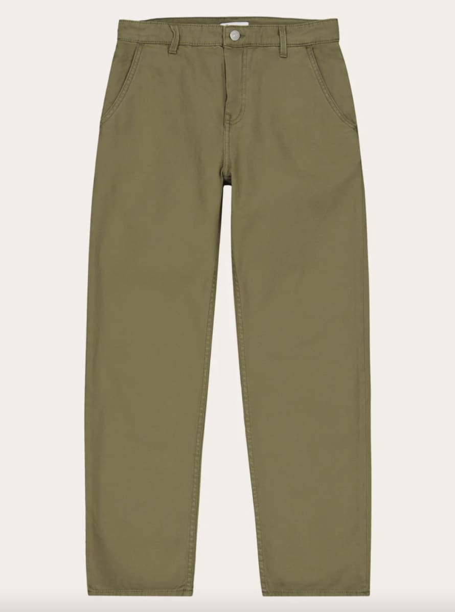 Knowledge Cotton Apparel  700007 Calla Tapered Canvas Pant Burned Olive
