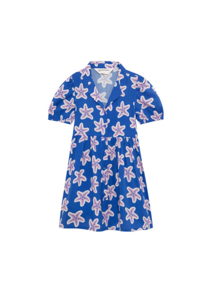Compañia Fantastica Children Summer Dress In Blue And Pink With Stars From Compañia Fantastica Mini